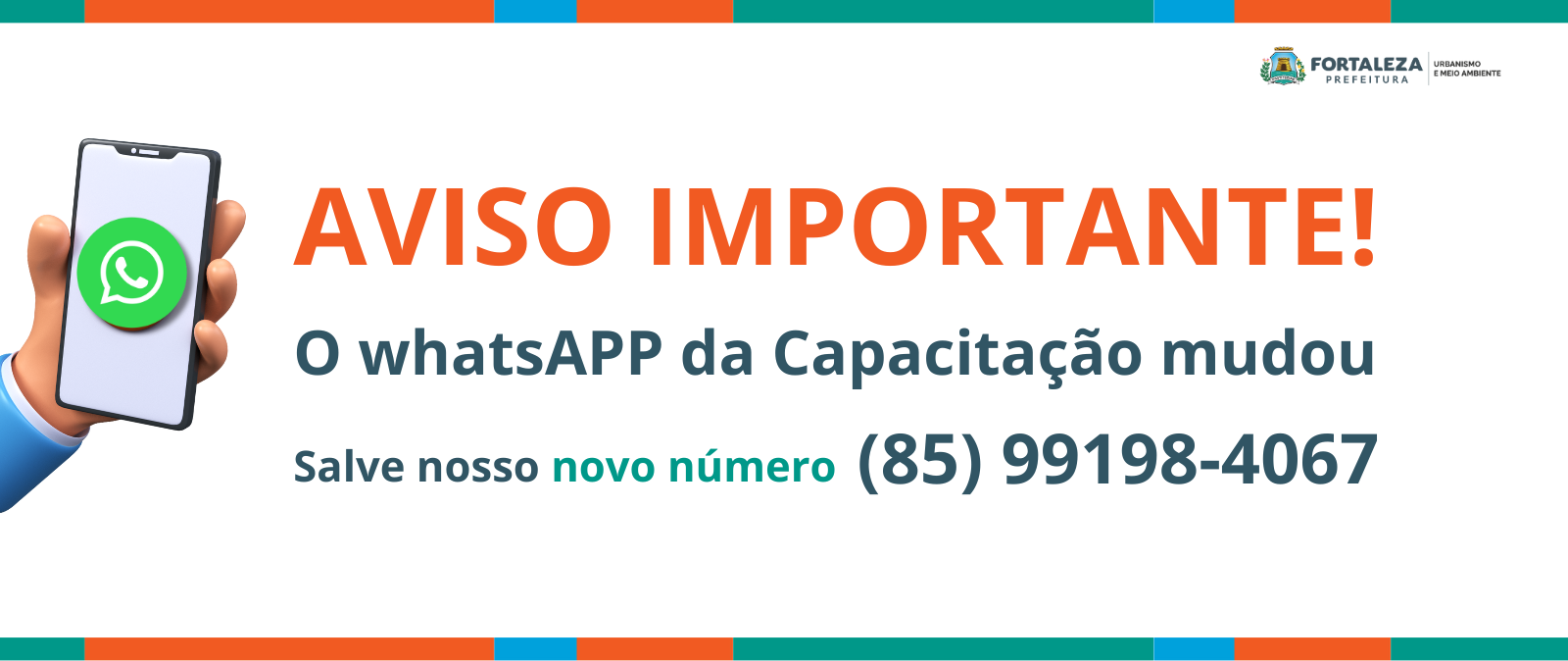 Mudança no número WhatsAPP da Capacitação